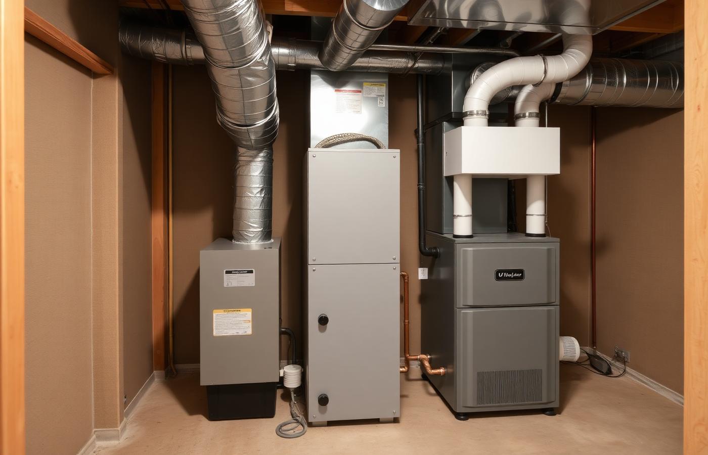 Whole-home media filter cabinet and humidifier in a Shorewood home
